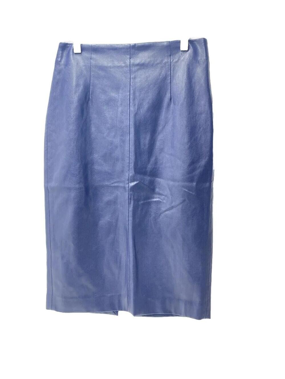 Zara Navy Blue Pencil Skirt, Pleather 100% Polyester Dress Skirt, Small, As Is